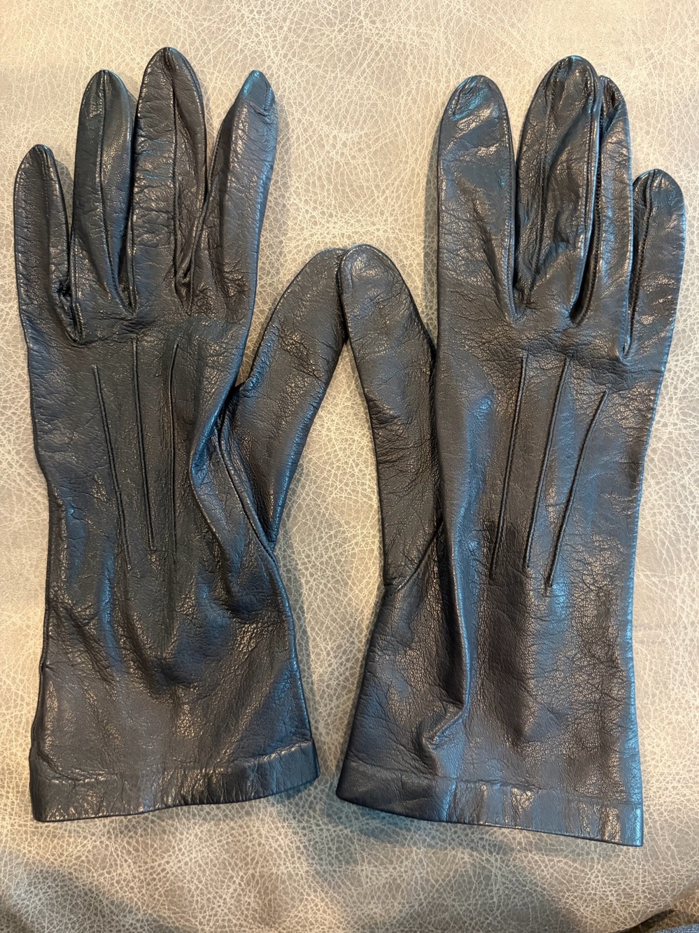 Vintage Black Leather Driving Gloves